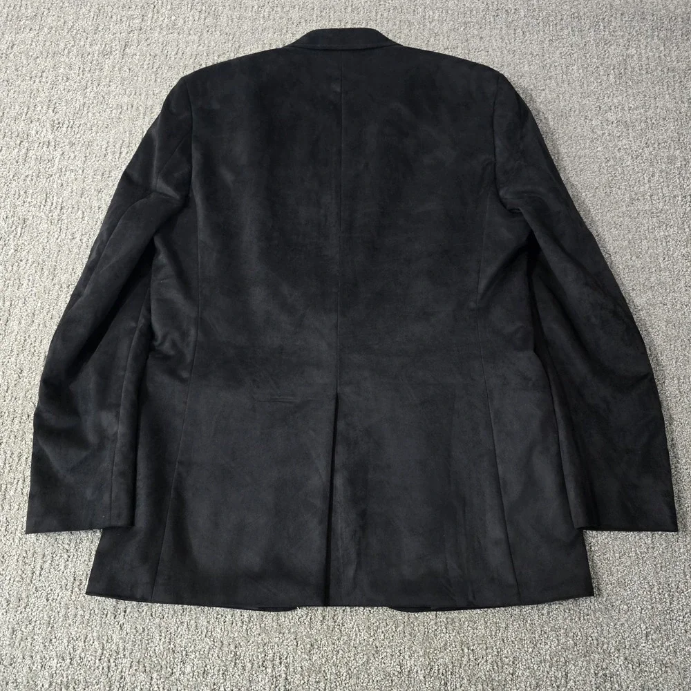 Lauren Ralph Lauren Men's Black Faux Suede Sport Coat Blazer 40L Two Button Clas